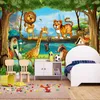Affreschi Tappezzerie 3D bella foresta Cartoon Animal World Photo Wallpaper per Bambini Papier Peint Enfant Eco-Friendly