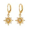 Orecchini a goccia d'oro 18K per donne Etnic Cross Heart Flower Eye Star Charms Earring di gioielli di moda 2021 Set di gioielli di moda