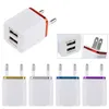 Schnellladung Dual USB Ports Eu US Ac Home Wandladegerät Netzteil für Samsung Galaxy S6 S7 S8 S10 Note 10 HTC LG Android Phone