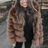 Kobiety Faux Fur Kurtka Zimowe Ciepłe Płaszcze Kobiety Norek Płaszcze Zimowa Kapturem Nowa Kurtka Ciepła Gruba Odzieży