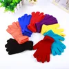 Gants d'hiver femme et homme couleur unie acrylique adulte Monochrome chaud magique gants en tricot gants à bulles cinq doigts JXW497