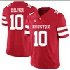 Custom NCAA Houston Cougars College Football Any Number Name Red White Gray #7 Case Keenum 10 Ed Oliver 4 D'Eriq King UH Jersey Stitched