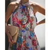 Womens Boho Long Maxi Dress Lady Evening Party Beach Dress Sundress Floral Sleeveless Long Dress