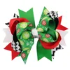 Girls Bow Christmas Hair Clip Ribbon Bow Lay Over 3D Barrettes Kids Christmas Headdress Children Cute Designer Hair Clips HHA644