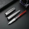 MSBH2000-1 Pluma Fuente Fine NIB Converter Pen Silver Brusehd Aluminio