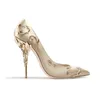 Ralph Russo Rose Gold Comfortabele Designer Bruiloft Bruidsschoenen Mode Dames Eden Hakken Schoenen voor Bruiden Avondfeest Prom Schoenen Op voorraad