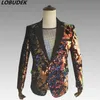 Venda Quente Mais Recentes Homens Brilhantes Lantejoulas Casaco Longo Estilo Curto Slim Sequined Casaco Maré Masculino Nightclub Estágio Traje de Estágio Cantor Roupa de Concerto