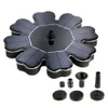 Solpanel Powered Brushless Vattenpump Yard Garden Decor Pool Outdoor Games Round Petal Floating Fountain Vattenpumpar CCA11698 10PCS