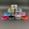 3g 3ML 5g 5ML Square Colorful Clear Plastic Cosmetic Container Screw Cap Cream Jar Lip Balm Pill Storage Vial Bottle Box Smoking Accessories