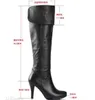 Heißer Verkauf-Frauen-echtes Leder-Plattform-Overknee-Schenkel-hoher Absatz-Stiefel-Größe-Dame-Luxusstiefel US 5-8.5 Kostenloser Versand