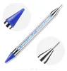 Двухсторонние Rhinestone Picker Pen Wax Gel Nail ногтей Маникюр Инструмент горный хрусталь расставить карандаш искусства ногтя инструменты RRA3177