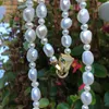 Handmade white freshwater baroque pearl necklace micro inlay zircon leopard head buckle accesories jewelry