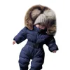 hiver bébé salopette 2019 nouveau-né hiver barboteuses salopette chaude pour les filles conçu pour bébé russe combinaison de neige à capuche # G2