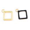 200PCS Charms semplici a forma quadrata Smalto Charms geometrici Ciondolo Accessori gioielli fai da te per collana Bracciale Fare 15 18mm245l