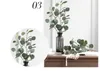 Artificial Plastic Eucalyptus Tree Branch Leaf for Wedding Decoration Flower Arrangment Garden Christmas Faux Silk Green Plant 3 C4743866