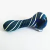 12cm Glass Hand Pipes Silver Fumed Colorful Herb Bowl Smoking Pipe