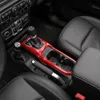 Couverture de décoration de panneau de cadre de changement de vitesse ABS rouge pour Jeep Wrangler JL 2018 + accessoires intérieurs automatiques