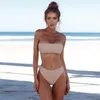 Beliebte Damen Bandeau Bandage Bikini Set Push-Up brasilianische Bademode Strandmode Badeanzug Sommer Vintage Damen Badeanzüge Biquini