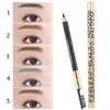 Double-headed Leopard Eyebrow Waterproof Sweat-proof with Eyebrow Brush Not Blooming Soft and Lasting 5 Color for Choose HHA-449