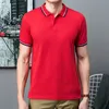 Polos pour hommes t-shirt mode broderie haut manches courtes col rabattu t-shirt polos décontractés