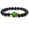 Natural Bracelet Essential Oil Diffuser 8mm Black Lava Stone Beads Bracelet Turquoise Turtle Beads Bracelet