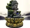 Yaratıcı Ev Dekorasyonları Reçine Akan Su Şelalesi Led Çeşme Buda Heykeli Şanslı Feng Shui Süsler Peyzaj Dekoru T200331