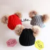 2019 New Warm Elastic Children Boy Girls 2 Pompom Ball Knitted Skullies Hat Beanie Caps 1-5T