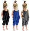 Ins Baby Pajacyki Letnie Kombinezony Dziewczyny Surowcy Kombinezony Bawełna Solidna Romper Halter Top Rękawicowy Kombinezon Nakwiaty Toddler Onesies Dyp70