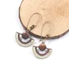 Boucles d'oreilles faites à la main pour femmes bijoux de mode bohème chaud perles secteur circulaire pendentif boucles d'oreilles S397