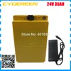 24Volt batterij 24V 35AH lithium batterij 24V elektrische fiets batterij 35AH met gele behuizing met 30A BMS 29.4V 3A-oplader gratis schip