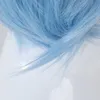 Peruki Vicwig Assassination Classroom Shiota Nagisa Cosplay Wig Blue Short Ponytail Włosy syntetyczne anime z grzywką