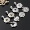 Noosa 18MM Chunks Snap Button Pendant Tree of Life Mom Heart Key Angel flower charm Fit Ginger Snap necklace bracelet Jewelry in Bulk