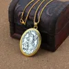 16Pcs Oval Catholic Patron San Michael The Archangel Pendant Necklaces Male Jewelry Creative Religious Christian Gift 31x47.5mm A-548d