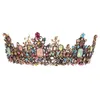 Coroque da rainha real coroa colorida geléia de cristal stromestone stone wedding tiara for women figurino acessórios de cabelo nupcial 4343625