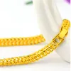 Trendy Mesh Wrist Chain Thin 18k Yellow Gold Filled Womens Mens Bracelet High-end Jewelry Gift