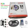 De boa qualidade LED tiras luz RGB 5m 5050 SMD 300led À Prova D 'Água IP65 + Mini 44Key Controller + 12V 5A fonte de alimentação com caixa presentes de natal