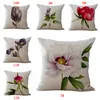 3D Effect Red Rose Pillow Cushion Cover Beautiful Roses Floral Pillow Covers Home Bedroom Sofa Decorative Cotton Linen Pillow Case BC BH3540