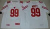 Mens NCAA Wisconsin Badgers Jonathan Taylor Jersey 16 Russell Wilson 99 JJ Watt College Football Red White University Jerseys Stiched