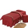 4 pièces de haute qualité Salon de beauté ensembles de literie Massage Spa linge de lit épais draps couvre-lit taie d'oreiller rayée housse de couette ensemble 1277638