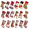 Julstrumpor Santa Snowman Deer Socks Barn Stora Presentkassar Julgran Hängande Ornamenter Heminredning