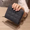 Nueva Llegada Lindo Cremallera Monedero Bordado Cartera de Cuero de Las Mujeres Corto Delgado Mini Bolsa de dinero Tarjeta Moneda Monederos Titulares Clip K6059