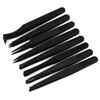 8PCS ESD Antistatic Tweezer Set Quality High Elasticity Plastic Tweezers Kit Curved Straight Multifunction Tweezers Tools Set