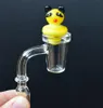 DHL XL Flat Top Conical Quartz Nail With Solid Glass Cactus Panda Duck Carb Cap Smoking Accessories For Oil Rigs Glass Bongs