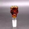 Bols en verre tête de crâne oeil noir pour bang narguilés fumer mâle 14mm 18mm joint mignon conception hibou dab rigBongs