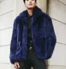 cappotti di pelliccia sintetica blu