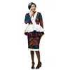 spring New african skirt suits Dashiki women elegant lady casual set femme Bazin Riche cotton plus size two pieces BRW WY2203