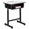 Gratis verzending Groothandel Practice Draagbare verstelbare studenten Kinderbureau en stoelen Set Black