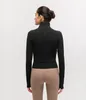 Yoga Seamless Athletic Long Sleeves Sports Running Jacket Breathable Gym Workout Yoga Jacket Full Zip Running Track Jacket with Thumb Holes