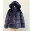 TIARAKA Winter Thick Warm Faux Fur Coat Women Plus Size Hooded Long Sleeve Faux Fur Jacket Luxury Winter Coats bontjas