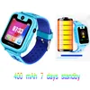 New Kids Smart Watch Waterproof GPS Tracking 154 Pekskärm SOS Call Location Device Camera Children Phone Watches Blue och Pin3767282